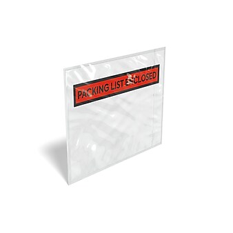 Coastwide Professional™ "Packing List Enclosed" Envelope, 4.5" x 5.5", Red, 1000/Carton (CW56492)