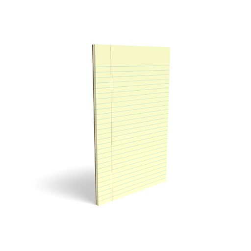 Staples®, 5" x 8", Canary, GlueTop Notepad, Narrow Ruled, 12/Pack at Staples