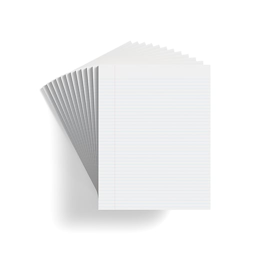 Tru Red Notepad 8 5 X 11 Us Letter Narrow Ruled White 50 Sheets Pad Dozen Pads Pack Tr574 Staples