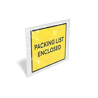 Coastwide Professional™ "Packing List Enclosed" Envelope, 5.5" x 7", Yellow, 1000/Carton (CW56487)