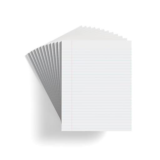 Staples Notepad, 8.5" x 11" (US letter), Wide Ruled, White, 50 Sheets