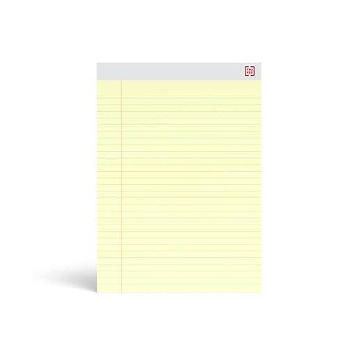 Staples Perforated Note Pads, Wide/Letter Ruled, Yellow, 81/2" x 113/