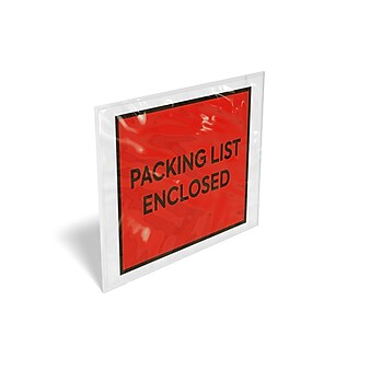 Coastwide Professional™ "Packing List Enclosed" Envelope, 5.5" x 7", Red, 1000/Carton (CW56488)