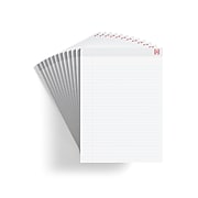 TRU RED™ Notepad, 8.5" x 11.75", Wide Ruled, White, 50 Sheets/Pad, Dozen Pads/Pack (TR58188)