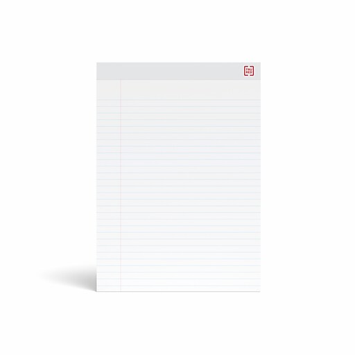 Staples Perforated Note Pads, Wide/Letter Ruled, White, 8 1/2" x 11 3/4