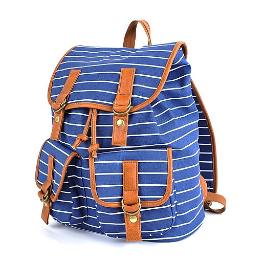 Pep Rally Vintage Backpack, Stripes, Blue (58791) at Staples