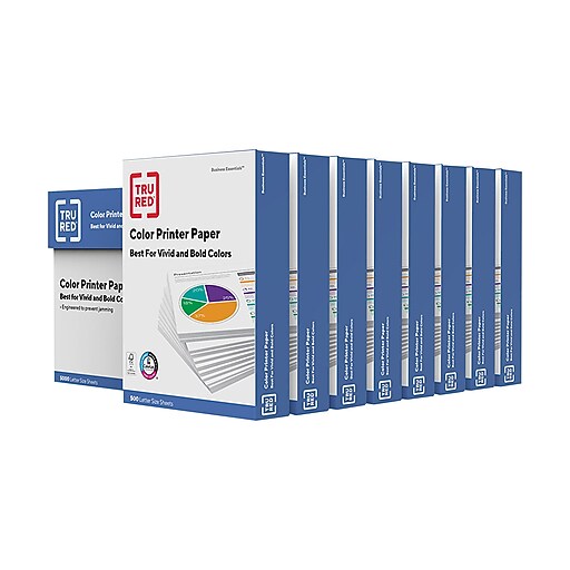 TRU RED™ 8.5" x 11" Color Printer Paper, 20 lbs., 96 Brightness, 500