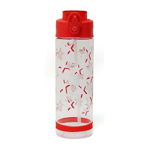 Pep Rally Water Bottle, Red/Clear, 23.6 oz. (58963) at Staples