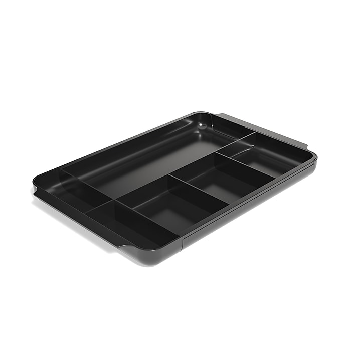 TRU RED™ 7-Compartment Expandable Plastic Drawer Organizer, Black