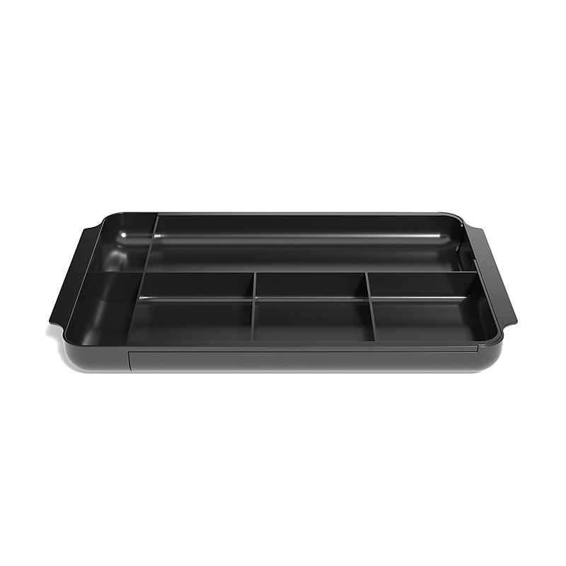 TRU RED™ 7-Compartment Expandable Plastic Drawer Organizer, Black (TR58204) image 1