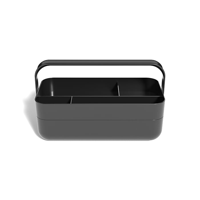 Plastic Desktop Caddy, 5 Compartments, 4.33 x 11.5 x 8.07, Black Plastic Desktop Caddy, 5 Compartments, 4.33 x 11.5 x 8.07, Black