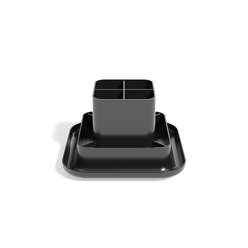 TRU RED™ 9-Compartment Plastic Rotating Organizer, Black (TR58210) image 1