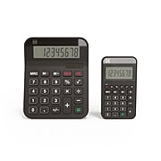 TRU RED™ Value Pack TR230130 8-Digit Desktop/Pocket Calculators, Black, 2/Pack