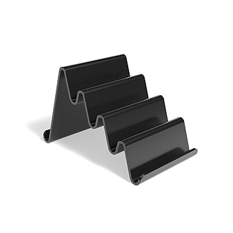 TRU RED™ 4 Compartment Business Card Holders, Black, 100 Card Capacity, Each (TR58198)