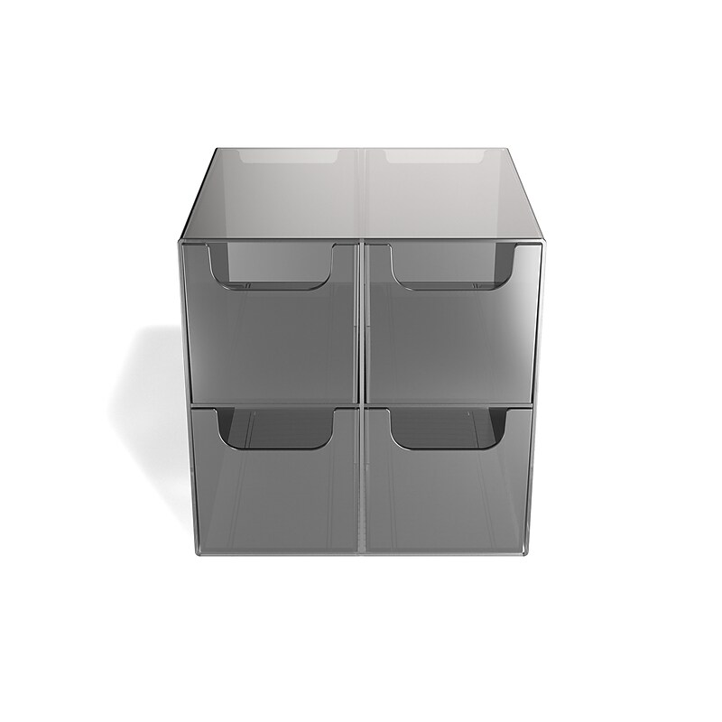 TRU RED™ 4-Compartment Plastic Desktop Organizer, Smoke (TR58201) image 1