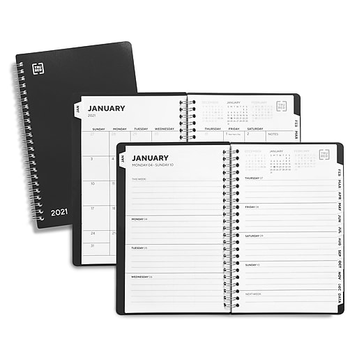 2021 TRU RED™ 5" x 8" Planner, Black (TR2149021) at Staples