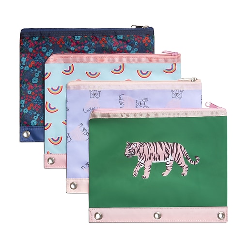 Pep Rally Zipper Polyester Pouches, Assorted Colors (58898) at Staples