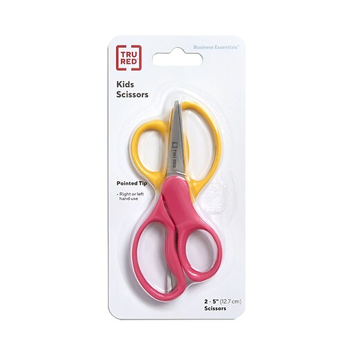 TRU RED™ Junior 5" Kids Pointed Tip Stainless Steel Scissors, Straight