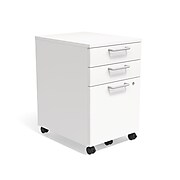 Poppin Stow File Cabinet Rolling 3 Drawer White 100915 At Staples