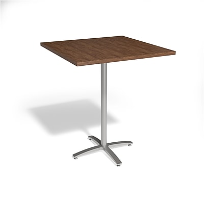 Union & Scale Multipurpose 36" Square Pinnacle Laminate Bistro Height Silver Base Table - Thumbnail 2