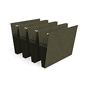 TRU RED™ Hanging File Pockets, 3.5" Expansion, Legal Size, Green, 4/Pack (TR419176)
