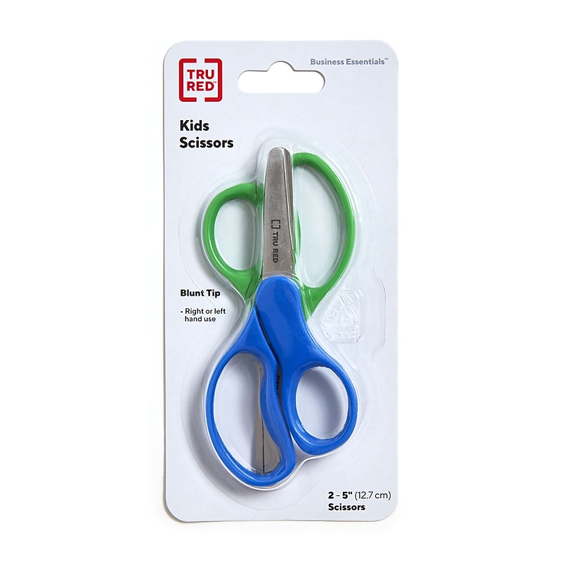 TRU RED™ Junior 5" Kids Blunt Tip Stainless Steel Scissors, Straight Handle, Right & Left Handed, 2/Pack (TR55055) image 1