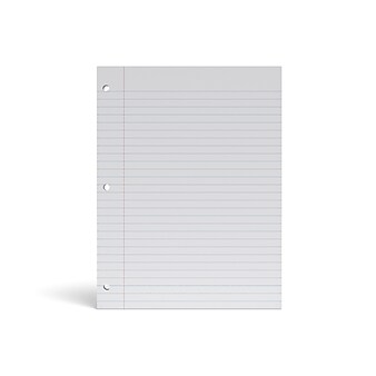 TRU RED™ Wide Ruled Filler Paper, 8" x 10.5", White, 100 Sheets/Pack, 12 Packs/Carton (TR23904)