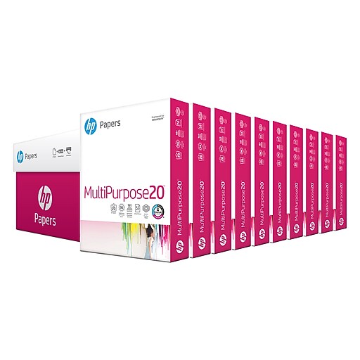 HP 8.5" x 11" Multipurpose Paper, 20 lbs., 96 Brightness, 5000 Sheets