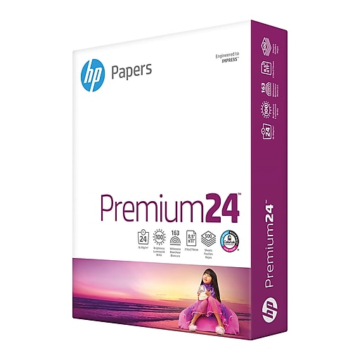Acid Free Paper 112400C 10 Ream Case / 5,000 Sheets 24lb Paper Premium24 Letter Size 98 Bright HP Printer Paper Presentation Paper 8.5 x 11 Paper