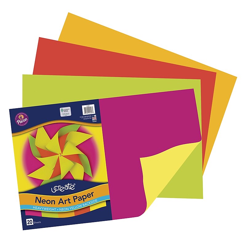 Pacon UCreate 12" x 18" Construction Paper, Assorted Colors, 20 Sheets/Pack (PAC104303) image 1