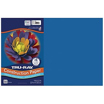 Tru-Ray 12" x 18" Construction Paper, Blue, 50 Sheets (P103054)