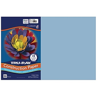 Tru-Ray 12" x 18" Construction Paper, Sky Blue, 50 Sheets (P103048)