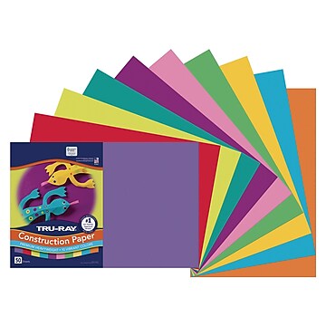 Tru-Ray 12" x 18" Construction Paper, 10 Vibrant Colors, 50 Sheets (P102941)