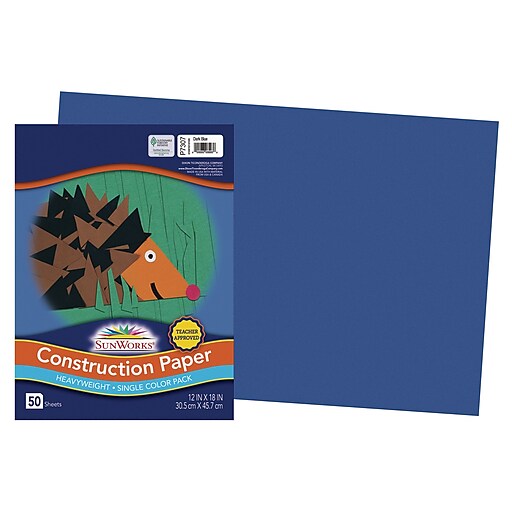 Blue Construction Paper 12X18 50 Sheets - ROS60402, Roselle Paper Company,  Inc