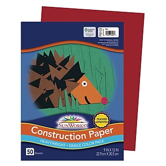 Prang Construction Paper, Red,  9" x 12", 50 Sheets (P6103)