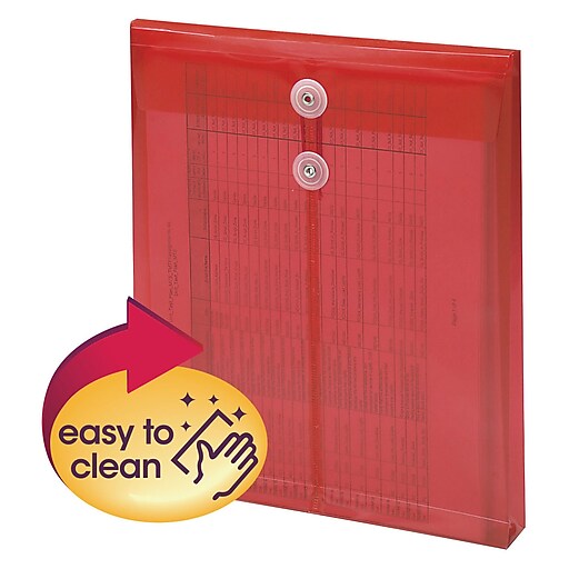 Smead Poly Button & String Document Envelopes, 1 1/4" Expansion, Letter