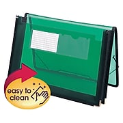 Smead Poly Wallet, 2-1/4" Expansion, Flap and Cord Closure, Letter Size, Green (71951)