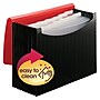 Smead Plastic Accordian File, 12 Pockets, Letter Size, Red/Black (70866)~#|#~s1184696_sc7