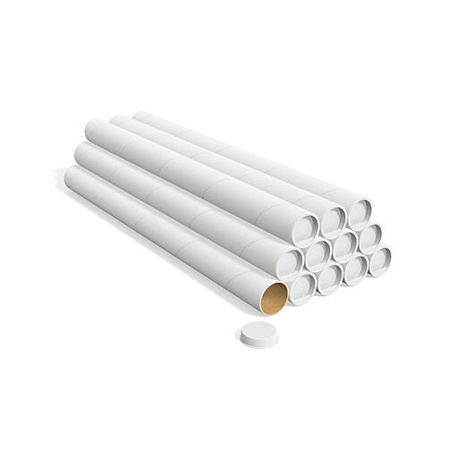 10-2" x 24" Round Cardboard Shipping Mailing Tube Tubes With End Caps 