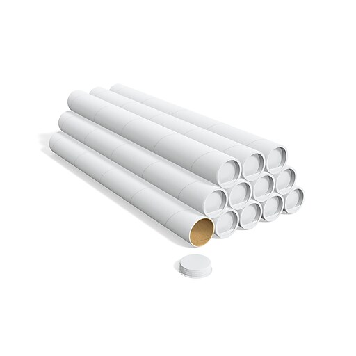 Supplyhut 61 - 1.5 inch x 15 inch Round Cardboard Shipping Mailing Tube Tubes with End Caps