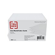 TRU RED™ 3" x 5" Index Cards, Lined, White, 500/Pack (TR51009)