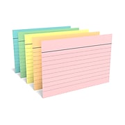 TRU RED™ 4" x 6" Index Cards, Lined, Assorted Colors, 100/Pack (TR51015)