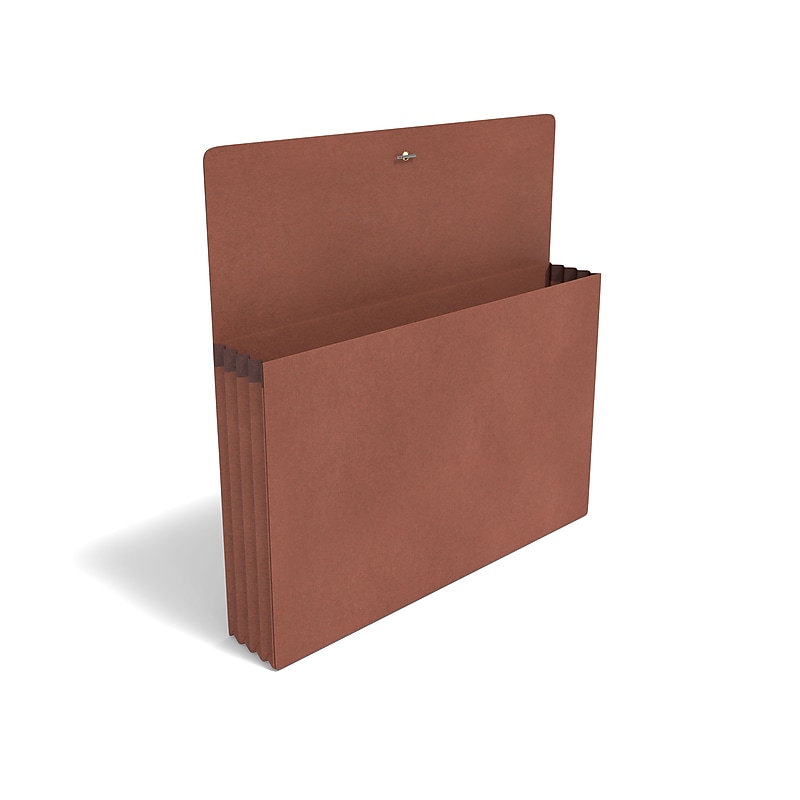 Staples Reinforced Expanding Wallet, Elastic Closure, Letter Size, Brown, 10/Box (TR422675) image 1