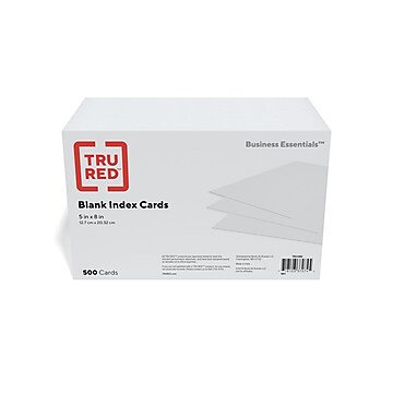 TRU RED™ 5" x 8" Index Cards, Blank, White, 500/Pack (TR51005)