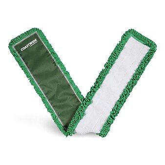 Coastwide Professional™ Looped-End Dust Mop Head, Microfiber, 48" x 5", Green (CW56772)