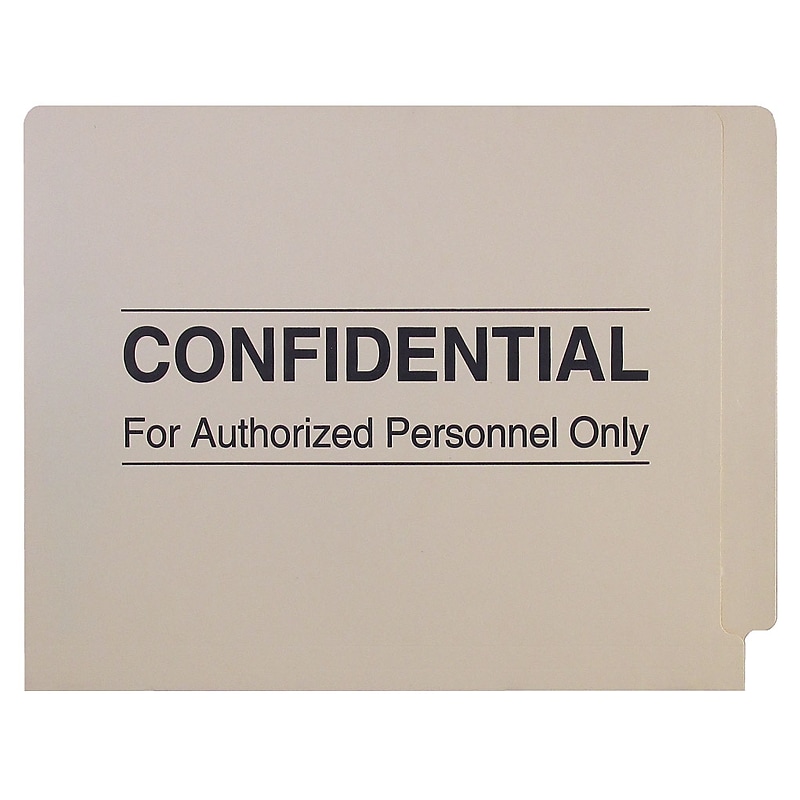 Medical Arts Press Confidential End-Tab Folders; 14 Point, 2 Fasteners, 50/Box (52319) image 1