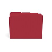 Staples Reinforced File Folders, 1/3 Cut, Letter Size, Red, 100/Box (TR508978)