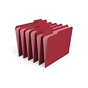Staples Reinforced File Folders, 1/3 Cut, Letter Size, Red, 100/Box (TR508978)