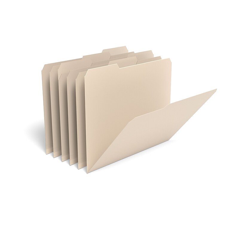 TRU RED™ File Folder, 3-Tab, Letter Size, Manila, 12/Pack (TR36049) image 1