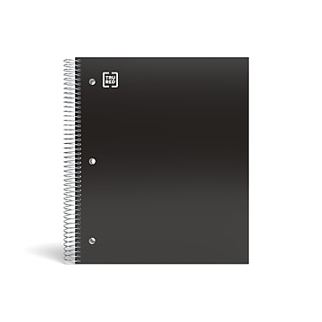 TRU RED™ Premium 5-Subject Notebook, 8.5" x 11", College Ruled, 200 Sheets, Black (TR58317)
